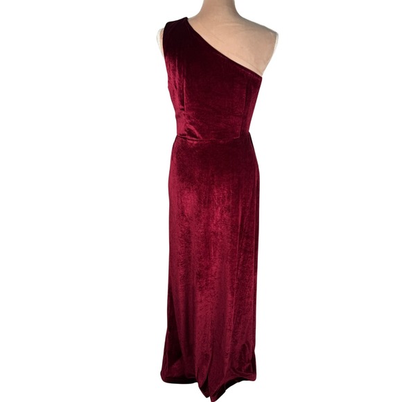 Baltic Born Tatiana Velvet Maxi Dress Merlot Formal Gown Party Evening Sz Lg - Picture 8 of 13